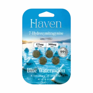 Haven 7OH Kratom Extract Tablets Blue Watermelon 500mg-4ct (125mg/tab)