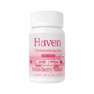 Haven 7OH Kratom Extract Tablets Strawberry Solace 600mg – 30ct (20mg/tab)