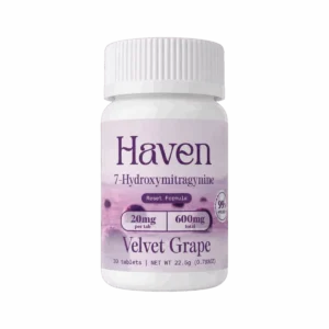Haven 7OH Kratom Extract Tablets Velvet Grape 600mg – 30ct (20mg/tab)