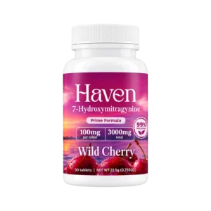 Haven 7OH Kratom Extract Tablets Wild Cherry 3000mg – 30ct (100mg/tab)